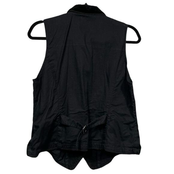 Lauren Ralph Lauren Jeans Black Velvet Denim Patchwork Vest / Size-Large - Picture 5 of 10